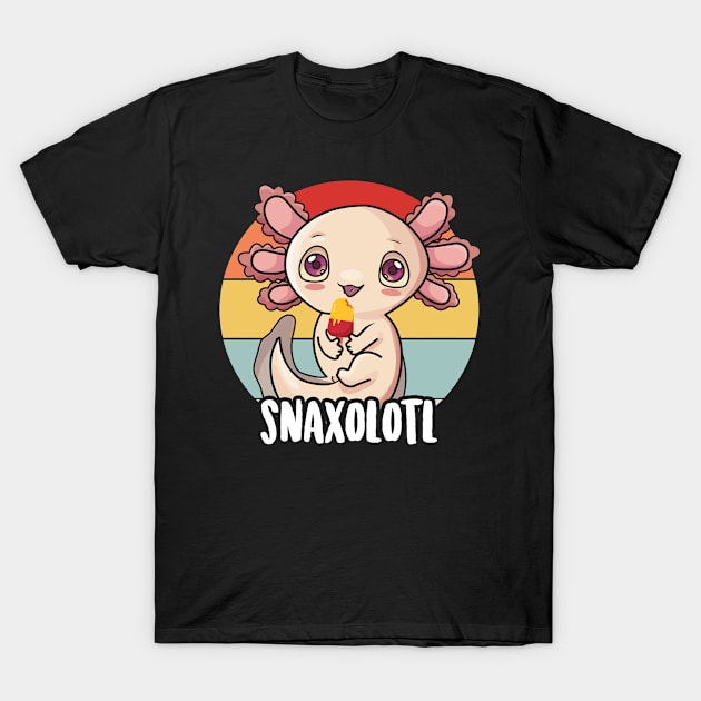 Snaxolotl Shirt Kids Boys Girls Retro 90s Cute Axolotl T-Shirt by Boneworkshop